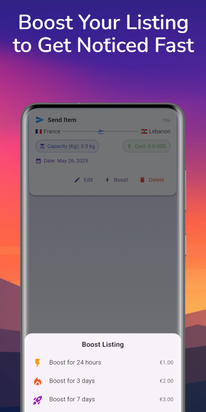 Boost listing